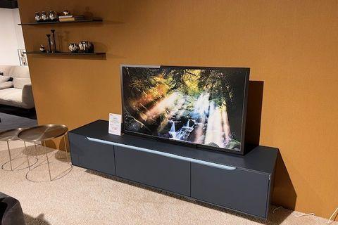 Lowboard in dunkelblau mit zwei Wandboarden